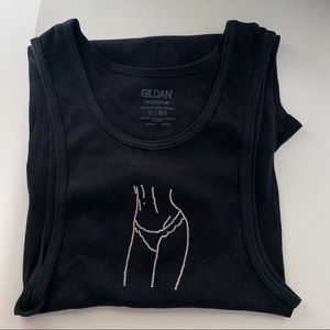 Handmade Rhinestone Silhouette Tank